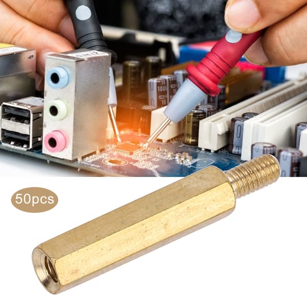 M3 Messing Avstandsstykke Sekskantmutter Erstatningssett for PCB-kort 50 Stykker M3 x 20mm
