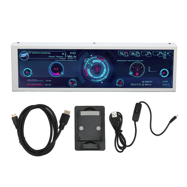 8,8 tommers IPS temperaturmonitor USB-strøm Automatisk avslåing Multifunksjonell PC CPU GPU RAM dataskjerm