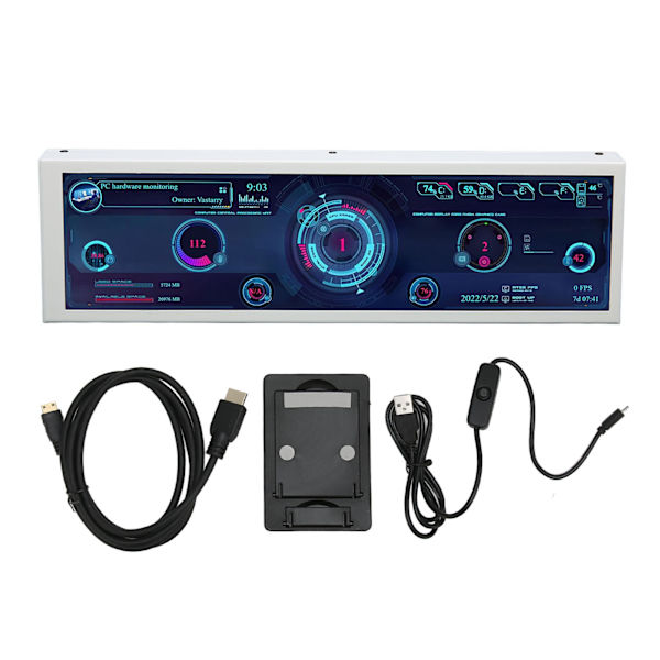 8,8 tums IPS temperaturmonitor USB-ström automatisk avstängning multifunktionell PC CPU GPU RAM data display