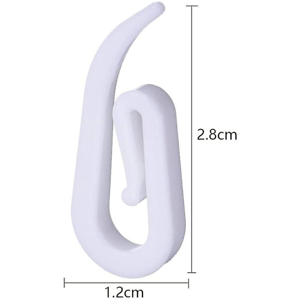 200 stk Gardinkrog Pakker Plast Gardinkroge Gardinstangkrog Til badeforhæng / Draperier / Vinduesgardiner / Blyantfolder, 28 X 12 Mm