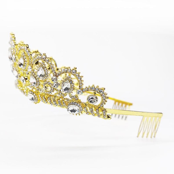 Kronprydnad Bröllopstillbehör Enkel Legering Diamantprydd Brudklänning Smycken Med With Combs