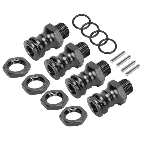 Aluminiumlegering 17 mm hex hjulforlængeradapter til 1/8 RC-bil (4 stk., sort)