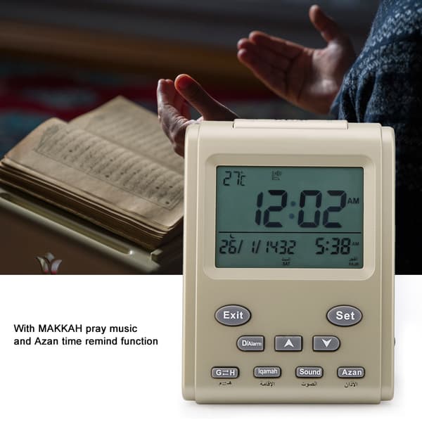 Digital Islamisk Böneväckarklocka LCD Azan Tids Påminnelse