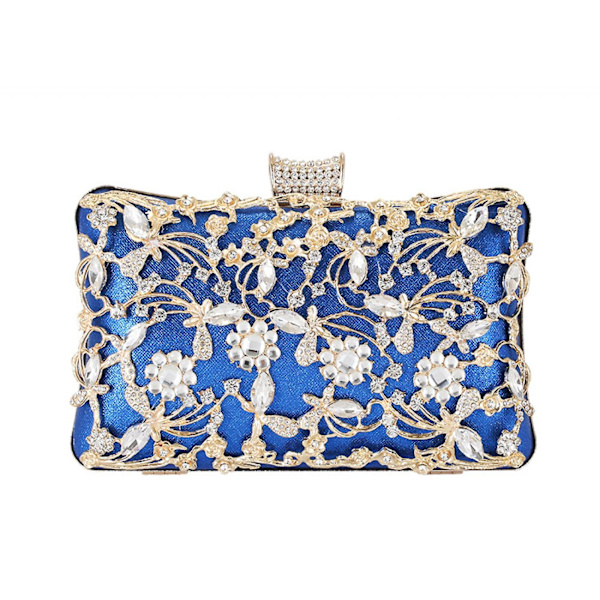 Dam Crystal Evening Clutchväska Bröllopsväska Brudbal Handväska Partyväska A916-1072 Blue
