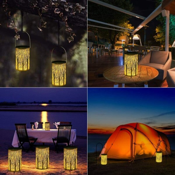 European Solar Light Forest Light Retro Iron Portable Wind Light White Mood Light