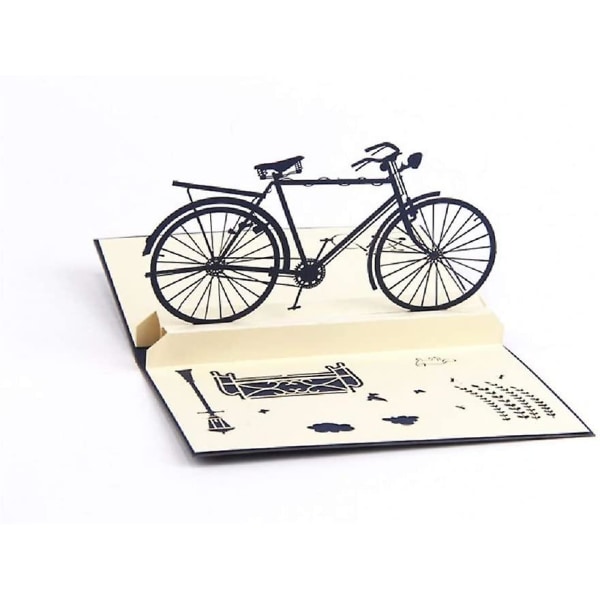 Lykønskningskort 3D, Retro Bike, 9,9*14,9cm