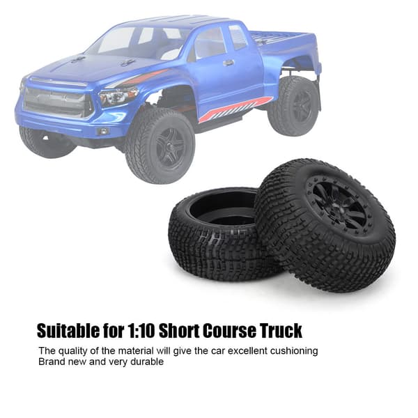 4 stk. Fælg Gummi Dæk Sæt til RC Hjul 1:10 Short Course Truck Bil Tilbehør