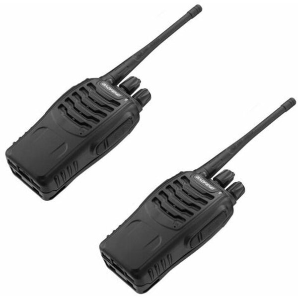 Walkie Talkie Tvåvägsradio 16 kanaler Uppladdningsbar PMR 446 Walkie Talkie med lång räckvidd med 2 original hörlursstöd