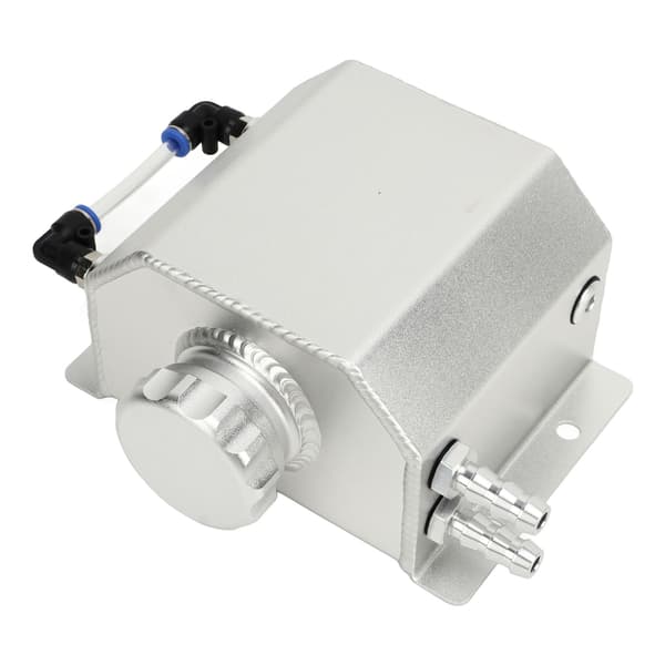 Universal Kølemiddel Ekspansionstank 1L Aluminium Legering Overløbsbeholder Tank Sølv