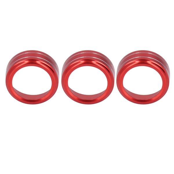 3 stk AC Switch Knap Ring Cover Trim Rød Centerkonsol Interiørtilbehør Udskiftning til Mazda 3 6