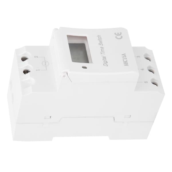 Digital LCD Timer Switch AHC15A AC220V-240V Industriell Spårtyp Kontrolltimer