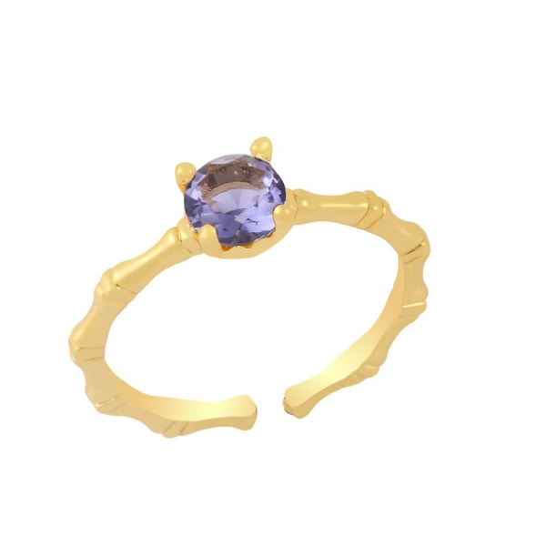 Sormus Vintage Zircon Säädettävä muotikorut Ac10123 purple