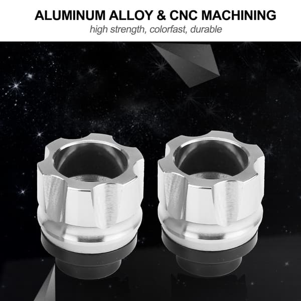 Universal CNC-gaffelsskydd i aluminiumlegering för motorcykel, silver, 2 st