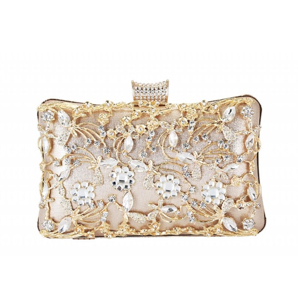 Naisten kristalli-iltalaukku hääkukkaro morsiusjuhlien käsilaukku juhlalaukku A916-1072 Gold