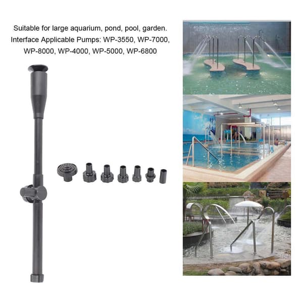 Multifunksjonell Akvarium Dam Pumpe Vannfontene Spray Dyse Rør Kit Tilbehør