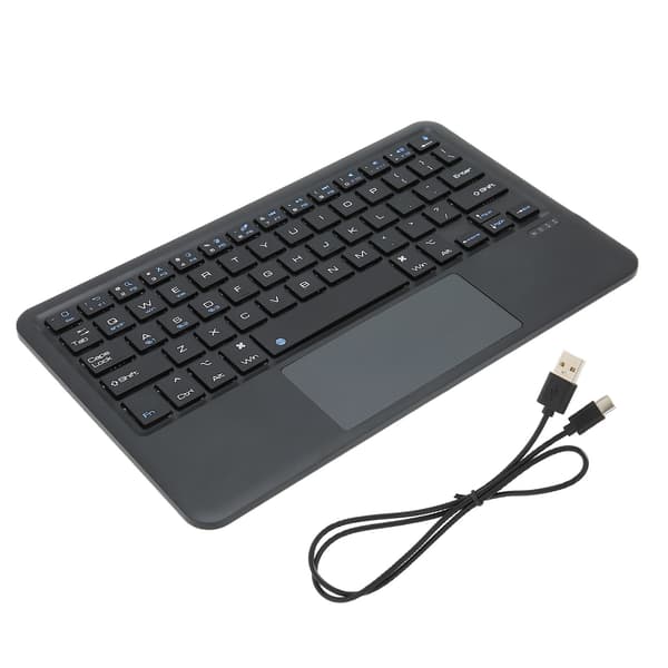 Trådløst tastatur Multi Touch Sensitivt Bærbart Genopladeligt til IOS Tablet Sort