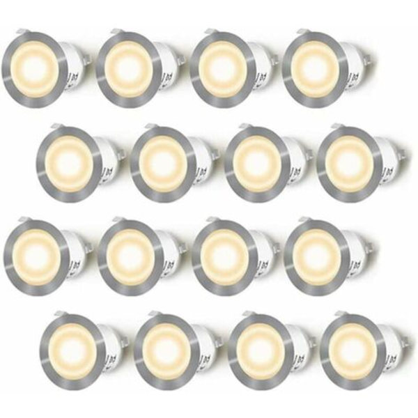Upotetut kohdevalot ulkokäyttöön, 0,6 W DC12V, lämmin valkoinen valo, vedenpitävä IP67 16 kappaleen set