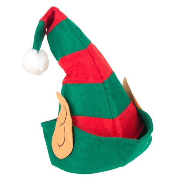 GroupM jouluhattu luova hatun muotoinen hattu loma juhla tanssi pukeutua Halloween DIY hattu klovni korvat punainen ja vihreä raidallinen hattu
