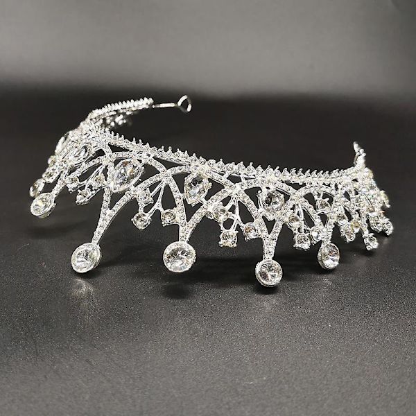 Kronprydnad Bröllopstillbehör Enkel Legering Diamant-besatt brudgalvaniseringsklänning