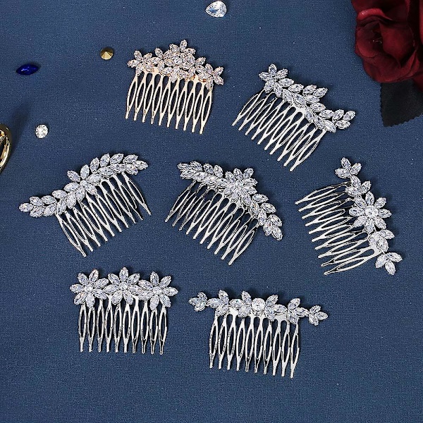 Morsiamen häät morsiamen päähine, kamma Marquise Zircon Side -hiusharja HS J6529S