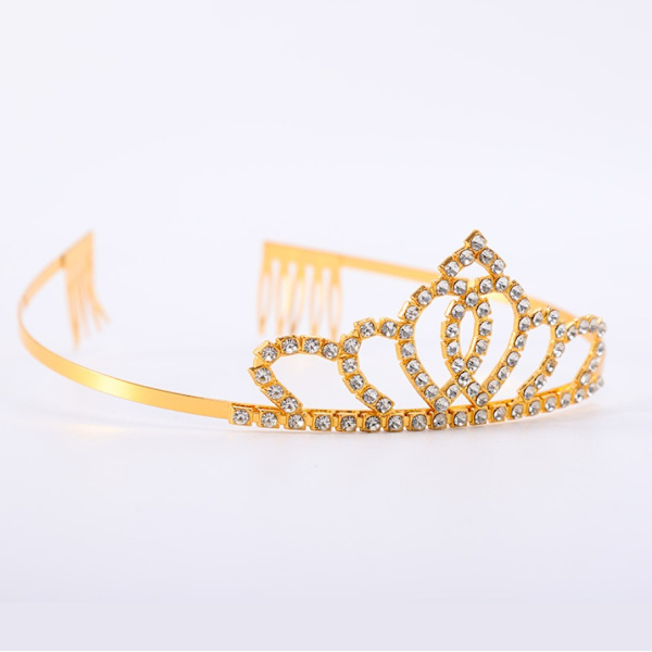 Performance pandebånd Rhinestone Crown (guld)