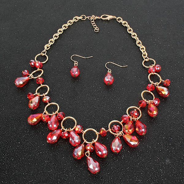 Halsband Crystal Choker Modesmycken B1606 red