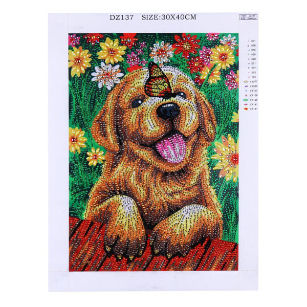 5D DIY Diamond Painting Kit formet Diamond Shining Diamond Sød Hunde soveværelse Stue Diamant maleri- 30X40CM