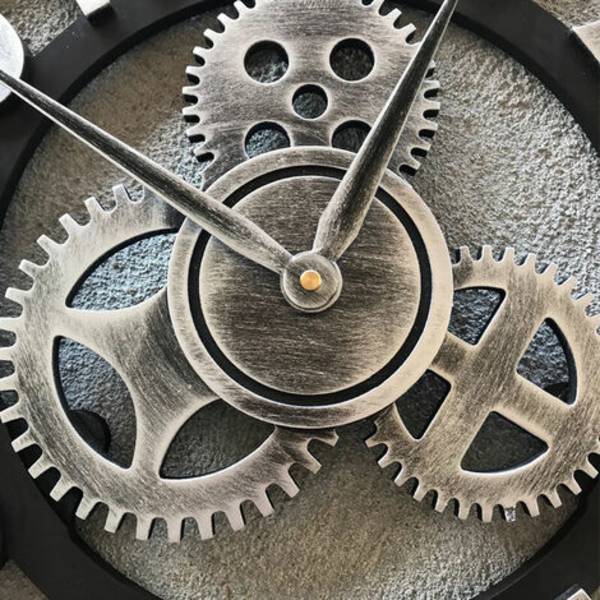 3D Suuri Hiljainen Puinen Seinäkello Retro Klassinen Retro Gear Seinäkello Roomalainen Numerokello Eurooppalainen Steampunk Olohuone