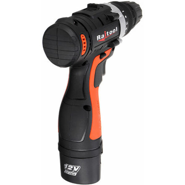 Raitool 12V elektrisk borrmaskin 2 hastigheter sladdlös uppladdningsbar elektrisk borrmaskin (12V 2 hastigheter)