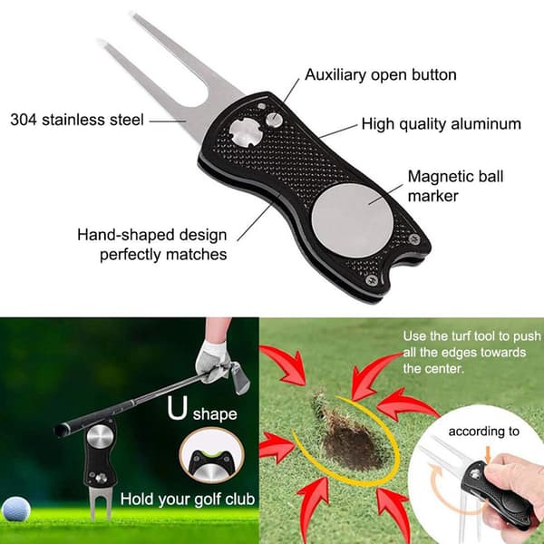 Club Clean Tool Set Handduk Borste Divot Reparationskit