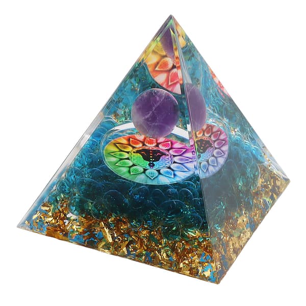 Positiv Energi Krystal Pyramide Epoxy Healing Meditation Held Dekoration