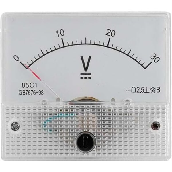 Strömvoltmätare, 85C1 analog strömvoltmätare Spänning, 2,5 noggrannhetsspänning, Analog voltmeterpanel för experiment, testpanel，0-30v, Fonepro