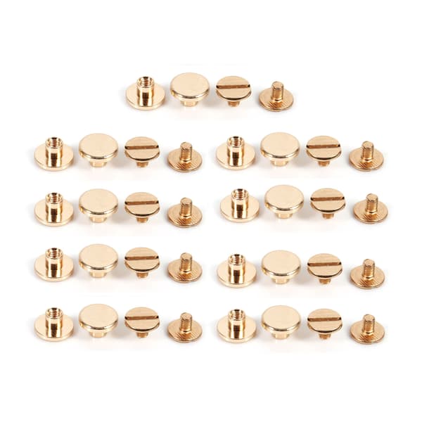 10 sæt 5 mm 6 mm 8 mm solid messingknap med skrue søm læderbælte DIY guld