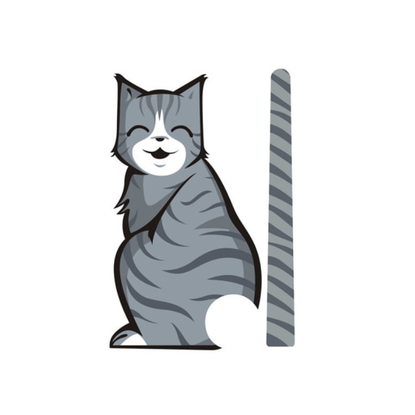 Leende kattbilklistermärke, reflekterande kattbakrutetorkare kattbilklistermärke med svans som viftar och rörlig katt (leendemönster)