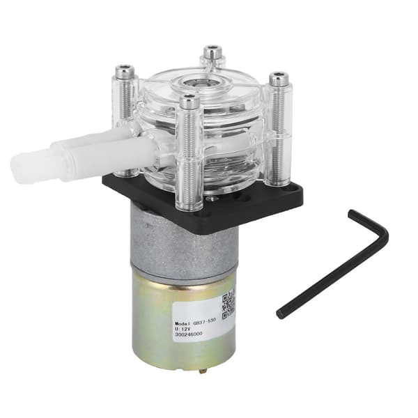 Selvsugende peristaltisk pumpe rustfritt stål transparent PC-hode 12V DC-motor