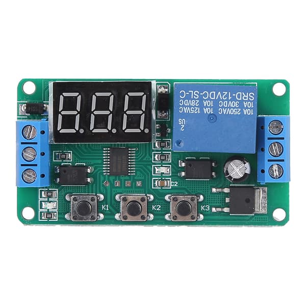Enkanals Timerkontrollbryter Relémodul Trigger Syklus Justerbart Timerrelé 12V DC