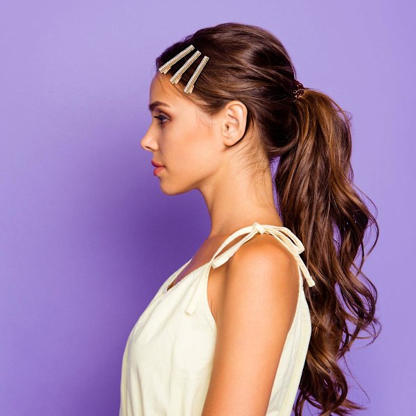 Förpackning med 3 strass pärlor hårklämmor Artificiell pärla Flat Bangs Pin Sido Pin