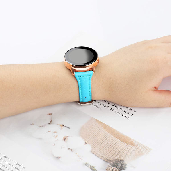 Rem kompatibel med Samsung Galaxy Watch 42 mm / Watch Active / Active 2 (40 mm / 44 mm) læderremme Kompatibel med G