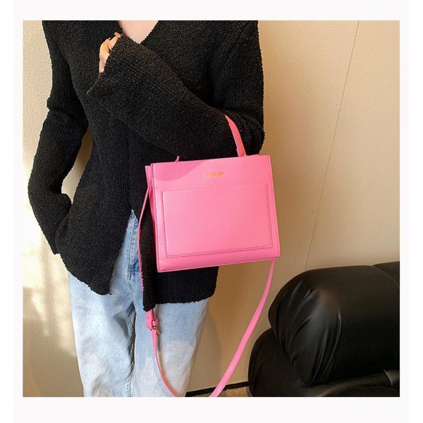Pu Nahka Naisten Laukku Trend Pieni Muoti Ylellinen Käsilaukku Nainen Nainen Uudet Käsilaukut Messenger (vaaleanpunainen)
