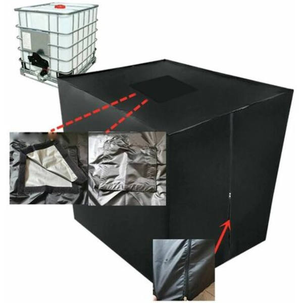 Vesisäiliön cover, BR-Vie Bache pour Cuve 1000 L IBC suorakaiteen muotoisella cover, Pölynesto Anti-UV Anti-Rain (116 x 100 x 120