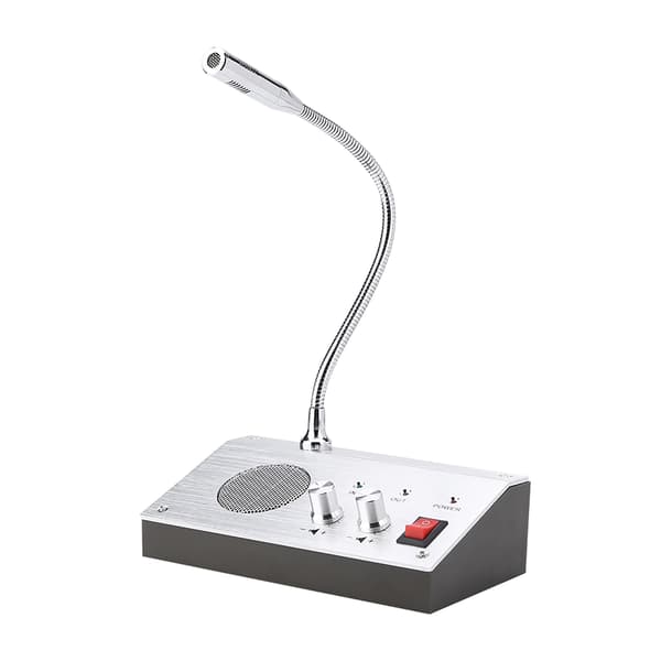 100-240V Dobbel Voice Mikrofon Høyttaler Intercom Vindusdisk Interfon for Sikkerhetsselskap US