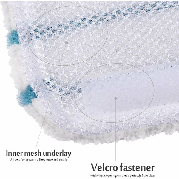 5 stk. moppe dampmoppe med rektangulær mikrofiber klud dampmoppe rengøring klud moppe til værktøjsrum