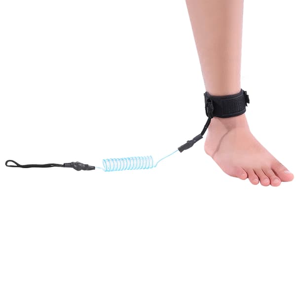 Stand Up Paddle Board Surfing Leash 5mm Coiled Spring Leg Rope Blue