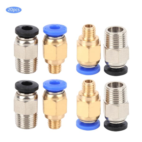 20-pack Pneumatiska Bowden-kopplingar PC4 M10 PC4 M6 för 3D-skrivare