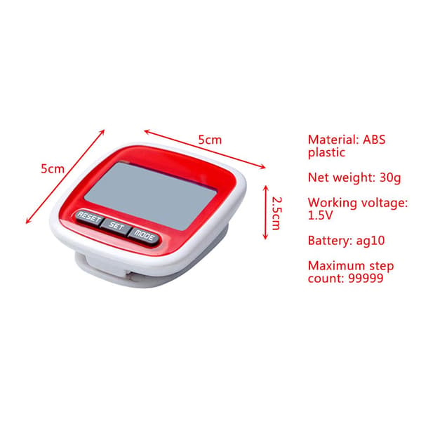 3D Skridttæller LCD Display Pedometer med Klips