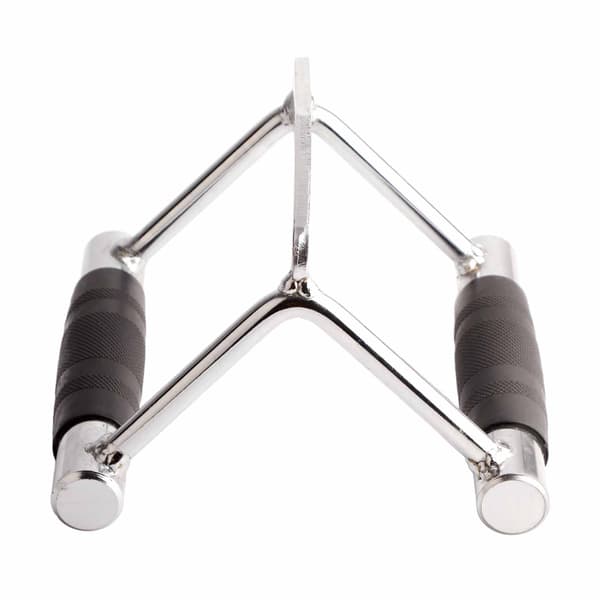 Fitness Triceps V Bar Press Ned Stang Rustfritt Stål Gummigrep