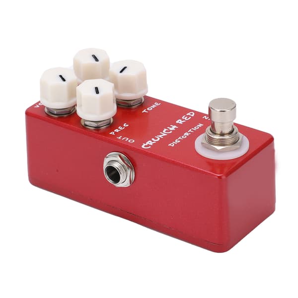 Distortion Effekt Metallskal Röd True Bypass Fotpedal för Elgitarr Bas
