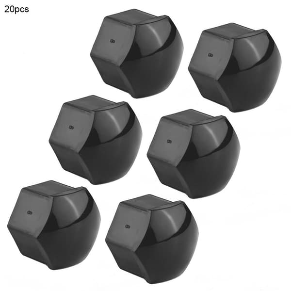 Mustat 19 mm:n auton pyöränmutterisuojukset, 20 kpl