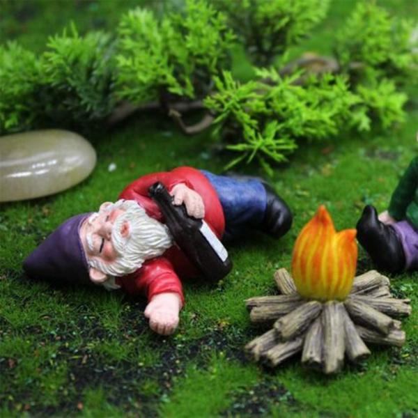 4 kpl Miniatyyri Puutarhatontut Leirintä Tontut Figuurit Kääpiöpatsas Keiju Puutarhatarvikkeet Mikromaisemakoristeet