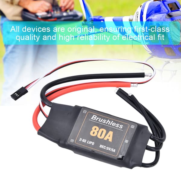 80A Børsteløs ESC Hastighetskontroller Batteri Lavspenningsbeskyttelse RC Tilbehør 2-6S